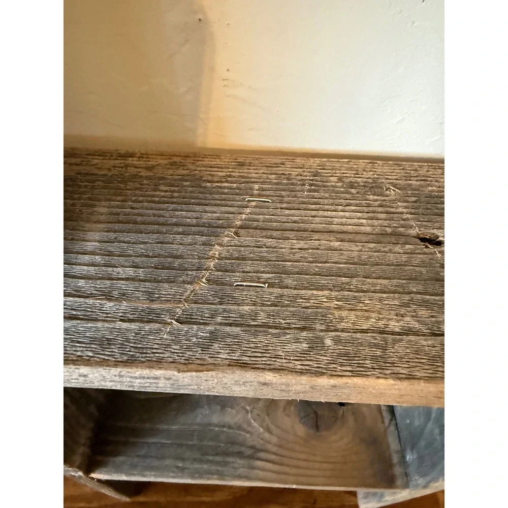 Rustic Primitive Wood Mini Ladder Shelf Farmhouse Style 18 Inch Gray